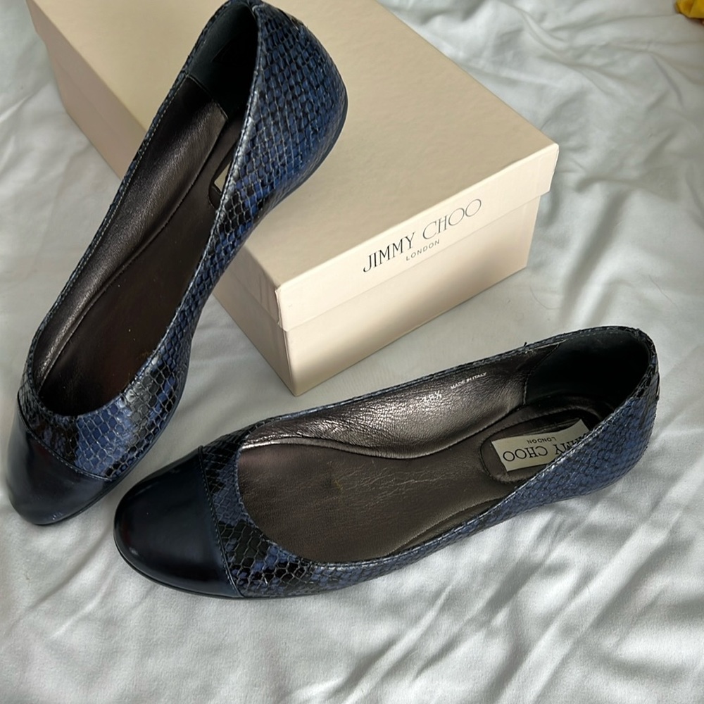 Jimmy Choo Snake Print Flats